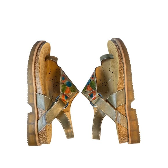 New L'Artiste By Spring Step Samya Toe Loop Sandal in Grey Multi W's EU 40 - Picture 5 of 17